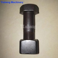 High quality black hex track shoe bolt and nut 12.9 grade excavator track bolt